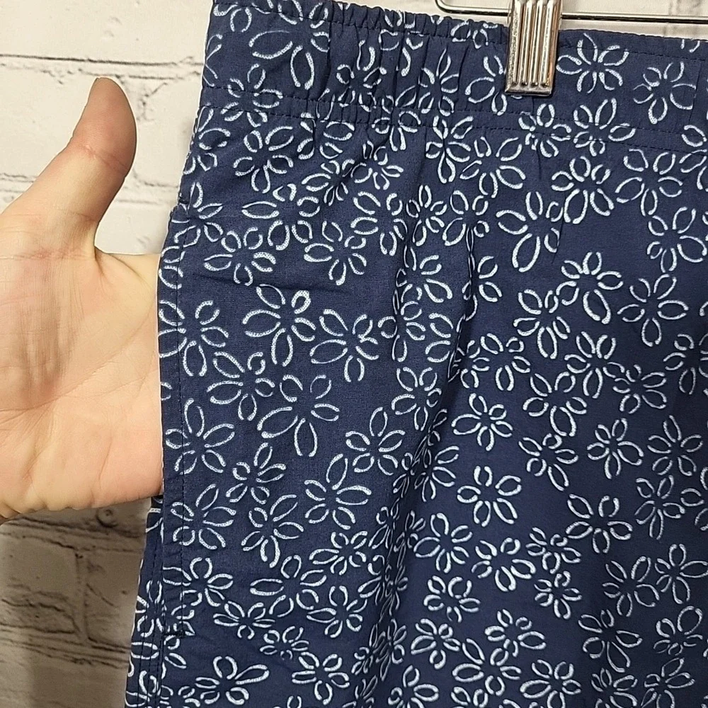 LANDS' END Shorts Mens L 36-38 Swim‎ Trunks Bathing Suit Boardshort Blue Print